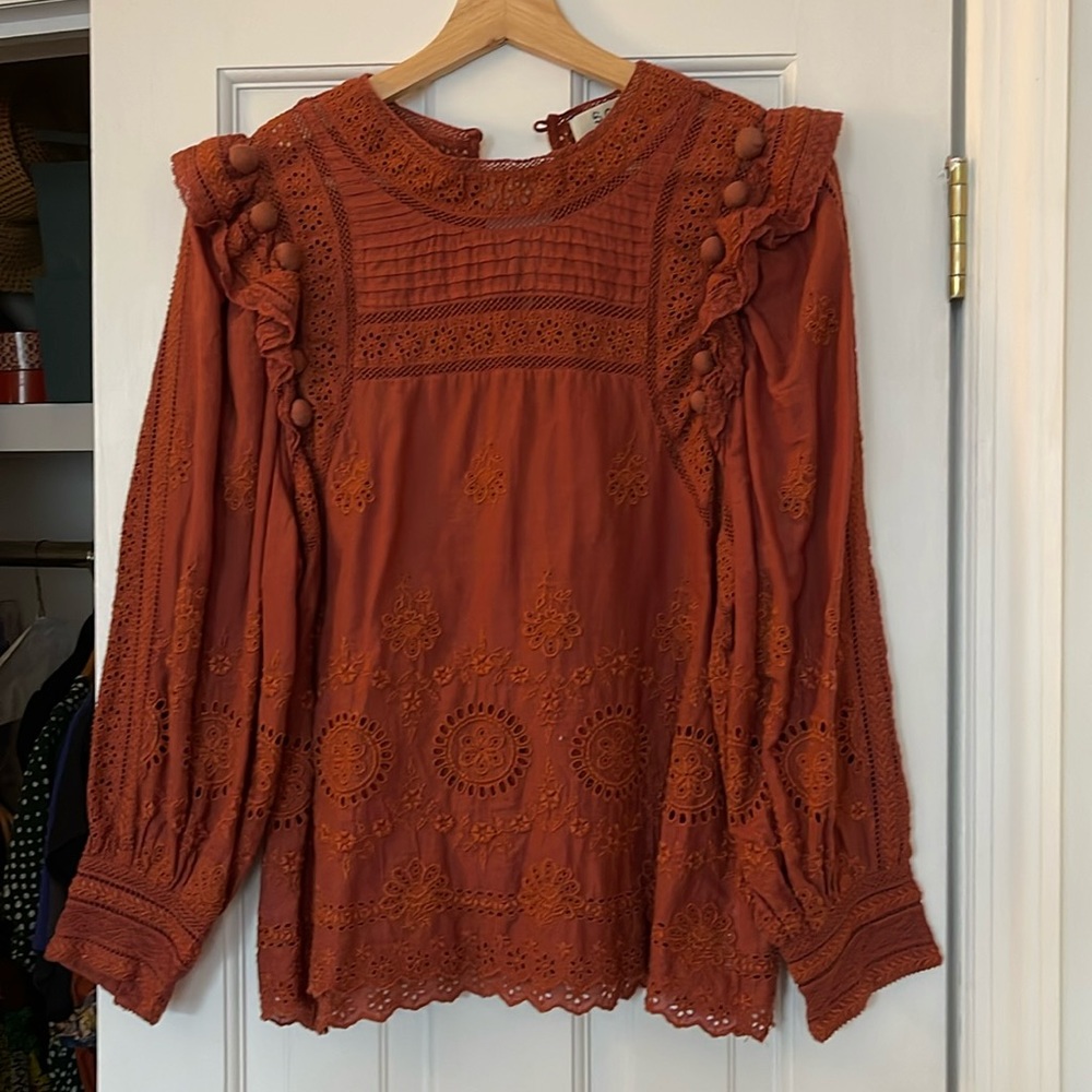 Sea NY Clay Eyelet Top